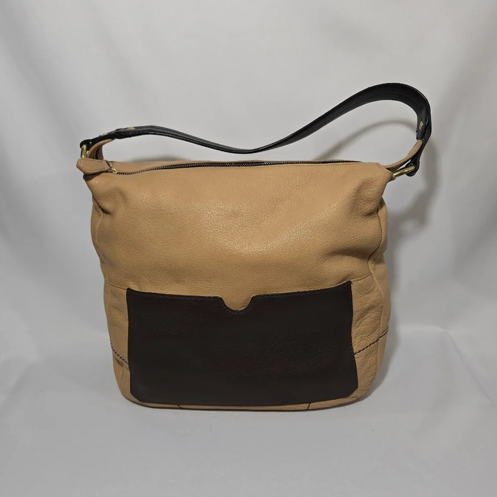orYany Adele Pebbled Leather in Tan Satchel Purse